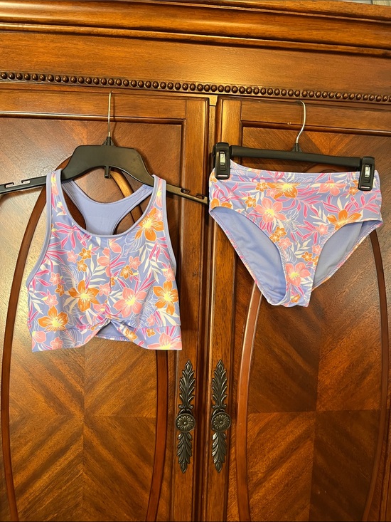 Hurley Other - Hurley Girls Lavender Pink and Orange Floral 2 Piece Swim Set